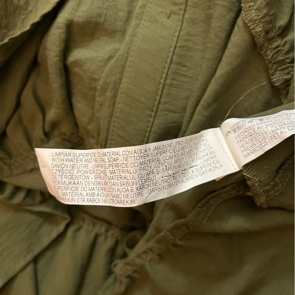 Zara Khaki Green Collared Dress - Picture 10 of 11